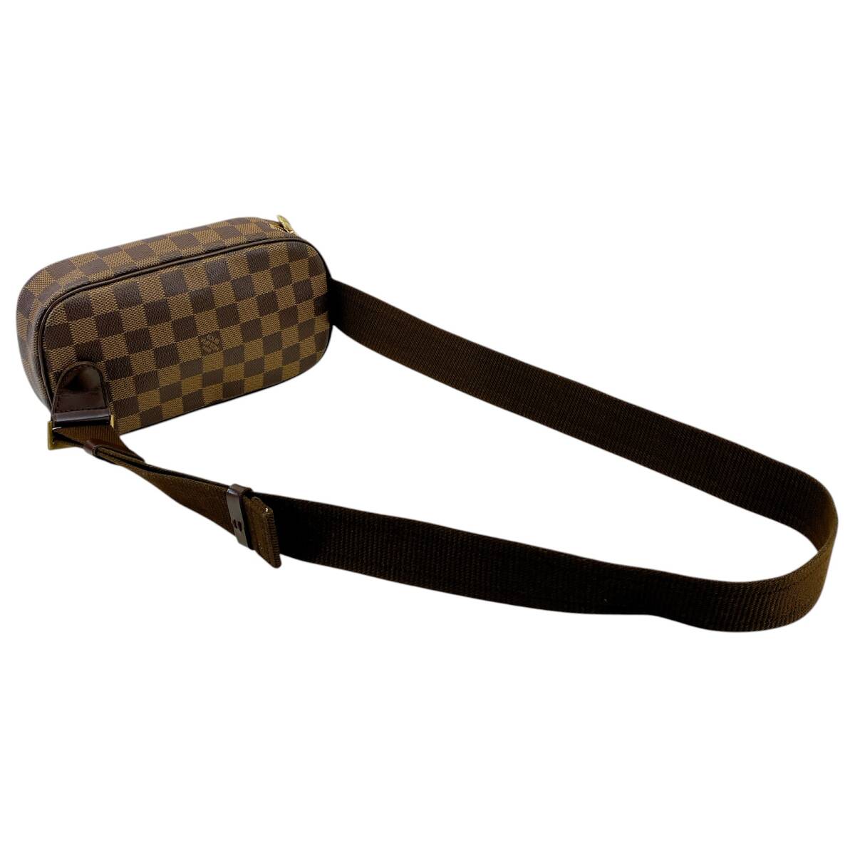 ■ ルイヴィトン ポシェット ガンジュ N48048 ダミエ SPオーダー ボディ バッグ メンズ レディース エベヌ LOUIS VUITTON ■_画像6