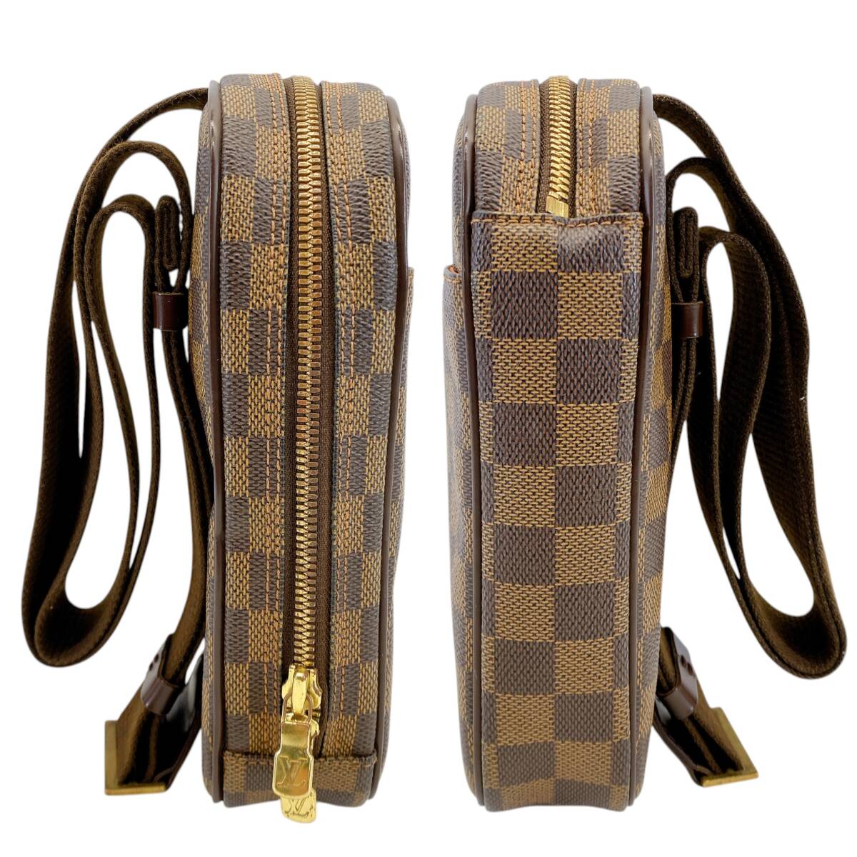 ■ ルイヴィトン ポシェット ガンジュ N48048 ダミエ SPオーダー ボディ バッグ メンズ レディース エベヌ LOUIS VUITTON ■_画像3