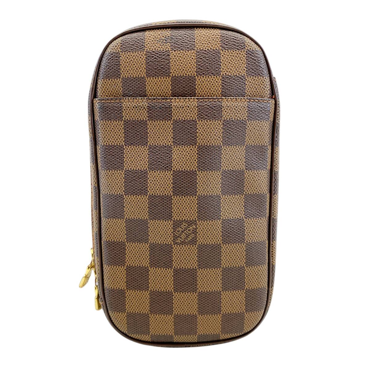 ■ ルイヴィトン ポシェット ガンジュ N48048 ダミエ SPオーダー ボディ バッグ メンズ レディース エベヌ LOUIS VUITTON ■_画像1