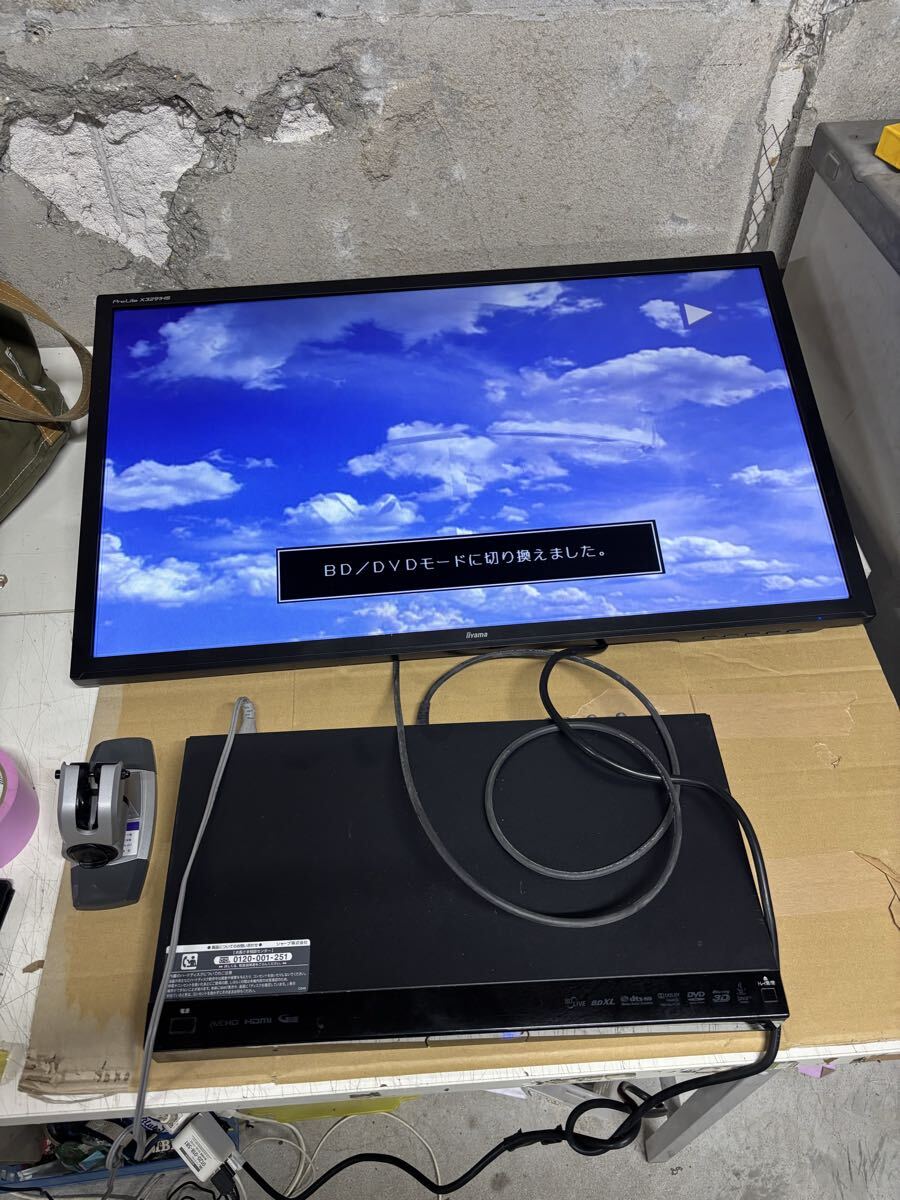 SHARP BD-S520 ブルーレイディスクレコーダー 動(dòng)作品　送料無(wú)料　HDMIケーブル付き　送料無(wú)料