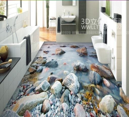 C470 巨大 3D フロアマット 2m*3m* 自然 葉っぱ 石 芝生 花 木 空