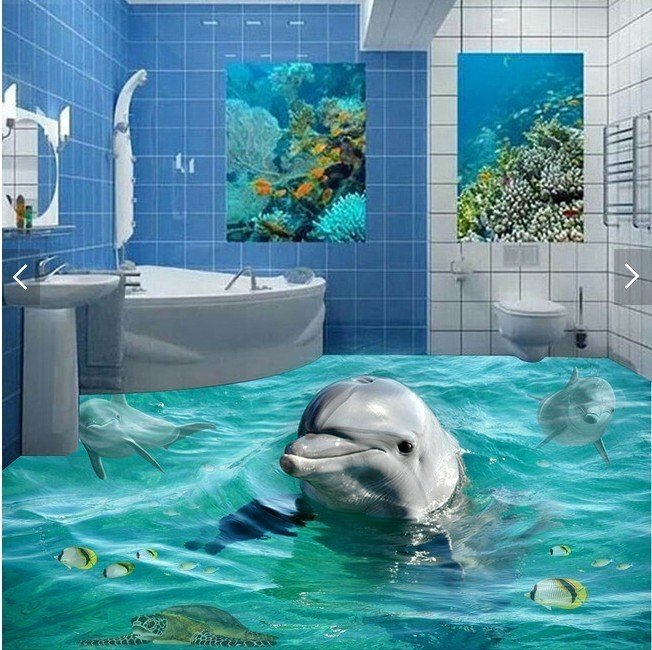 C636 巨大 3D フロアマット 3m*3m* 海 水族館 風景 景色