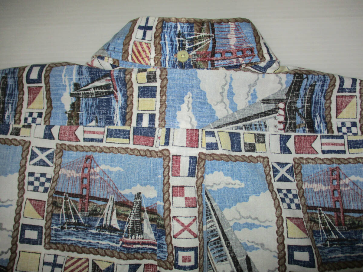 reyn spooner  レインスプーナー  アロハシャツ  プルオーバー ヨット柄  サイズ M   (3F オハ大_画像5