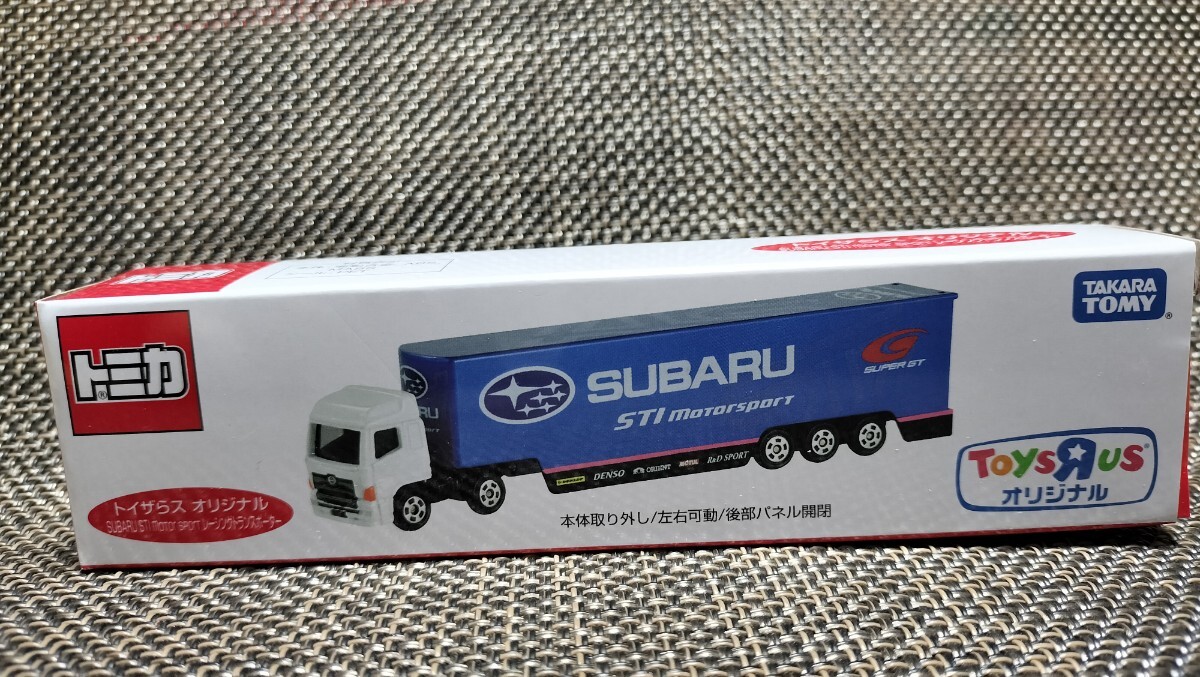 【送料185円〜】限定 未開封 ロングトミカ トイザらス オリジナル SUBARU STI Motor Sport レーシング トランスポーター_画像1