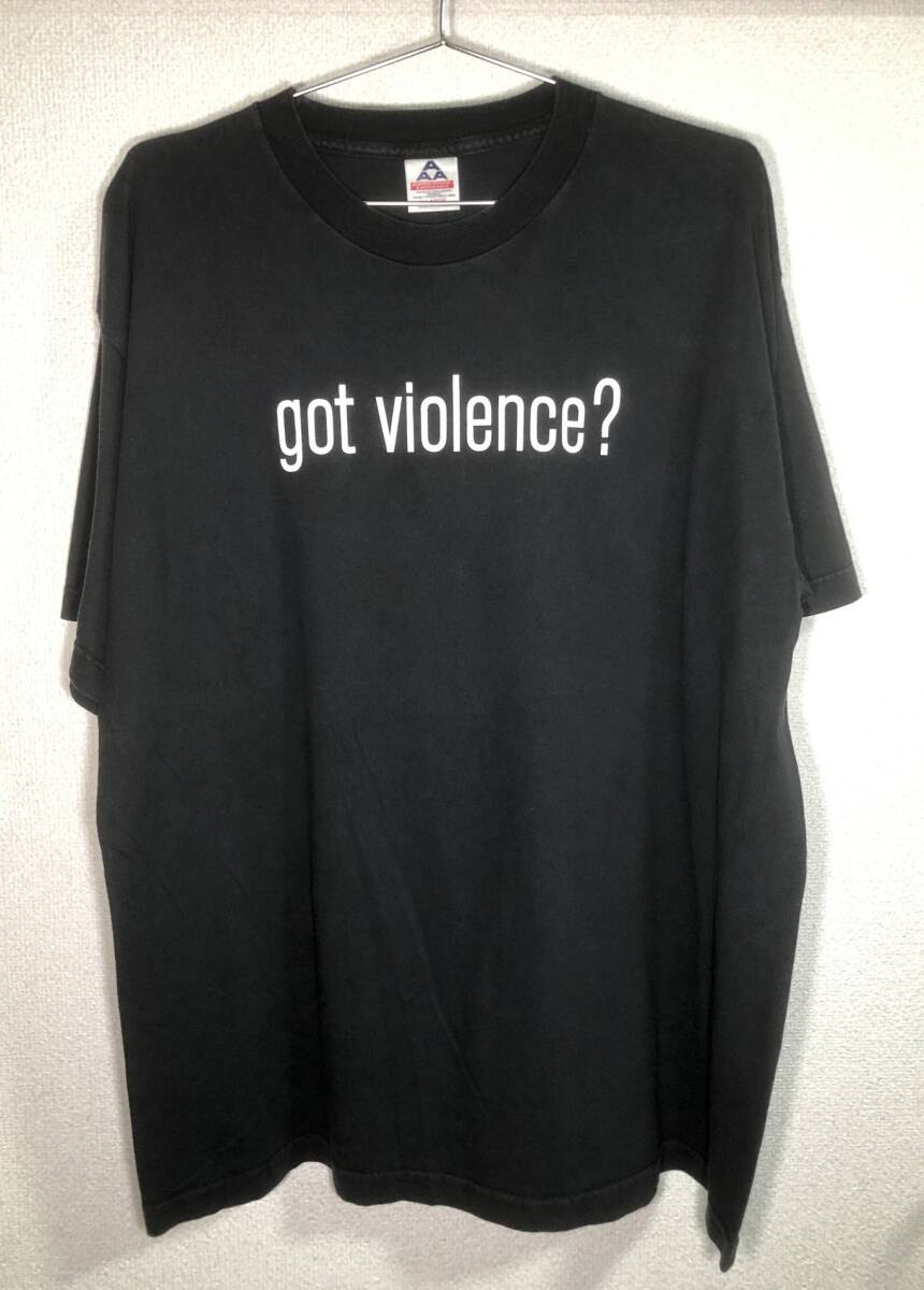 40-195【即決】★送料無料★XLサイズ★US古着Tシャツ★マリリン・マンソン★got violence?★Marilyn Manson★綿100%★ALSTYLE★_画像1