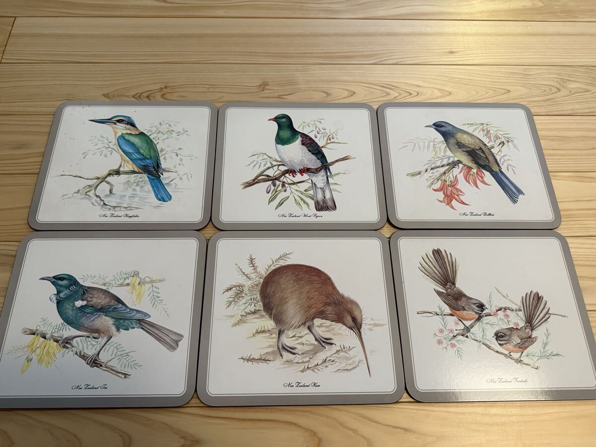 JASON ニュージーランドの鳥 柄 ランチョンマット コースター 6枚セット ニュージーランド製_画像1