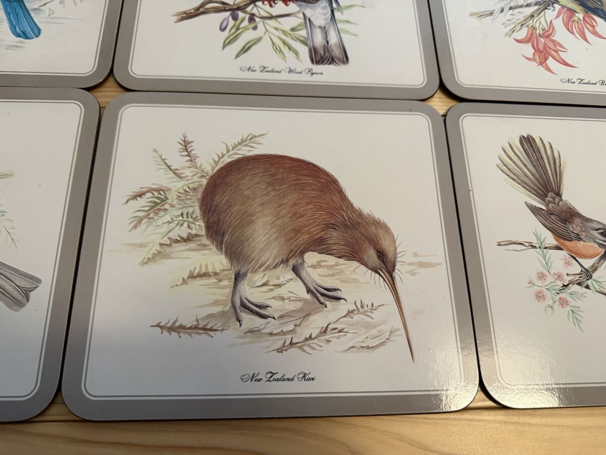 JASON ニュージーランドの鳥 柄 ランチョンマット コースター 6枚セット ニュージーランド製_画像3