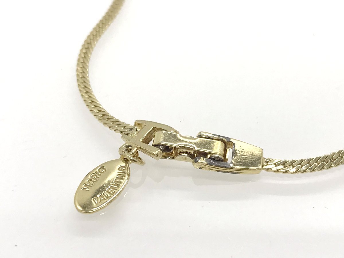 ■【YS-1M】 マリオヴァレンチノ MARIO VALENTINO ネックレス ■ ラインストーン クリア × GP ゴールド系 全長43cm 【同梱可能商品】■D_画像7
