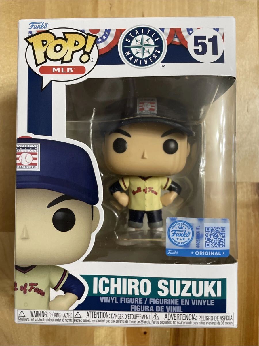 イチローさん、Funko pop人形(箱のみダメージあり) 8/5 球場配布品 イチロー MLB殿堂入り FUNKO POP フィギュア