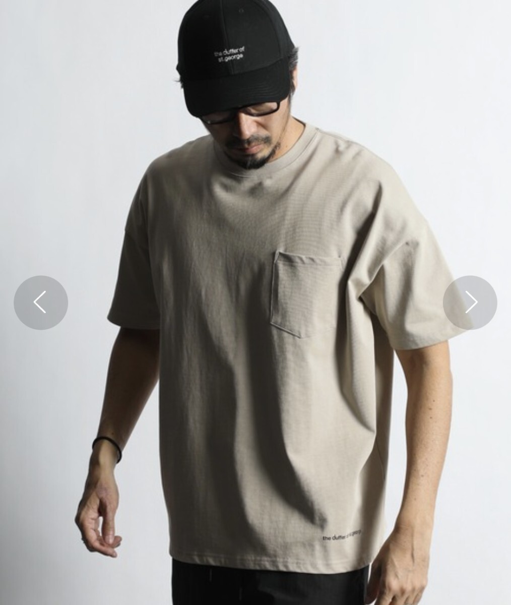 ザ・ダファー・オブ・セントジョージ　オーバーサイズ ビッグシルエット ワンポイントTシャツ グレイッシュベージュ　S_画像2