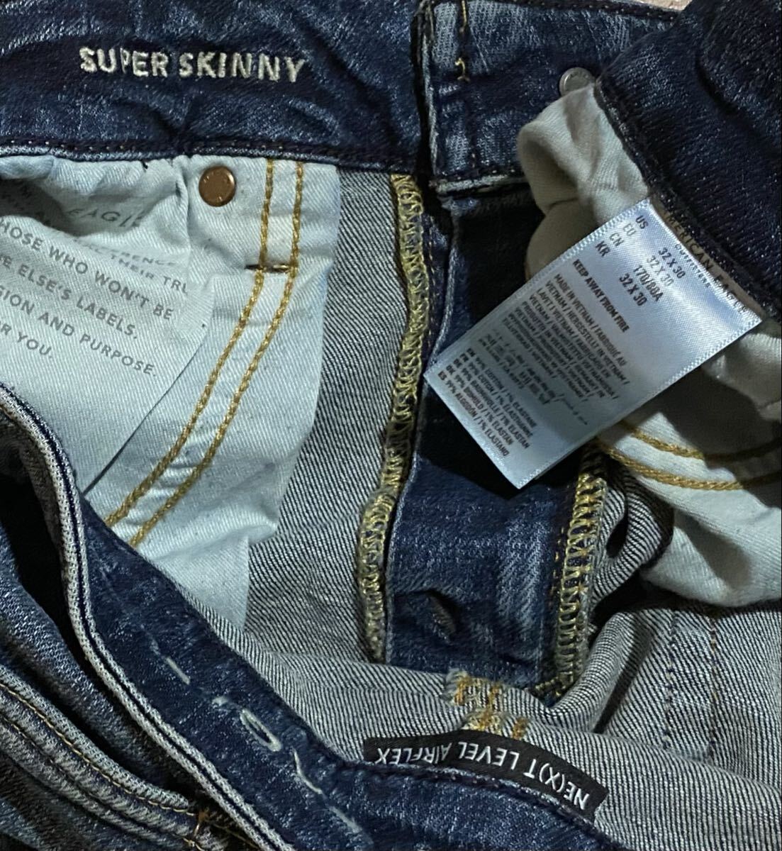 ■AMERICAN EAGLE OUTFITTERS■アメリカンイーグルのストレッチスキニーデニム(ジーンズ)■W32_画像5