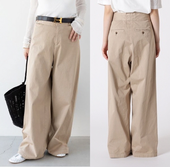 Deuxieme Classe ドゥーズィエムクラス 36,300円 23SS Bitchin パンツ ワイドパンツ 34 ベージュ ウォッシャブル_画像10