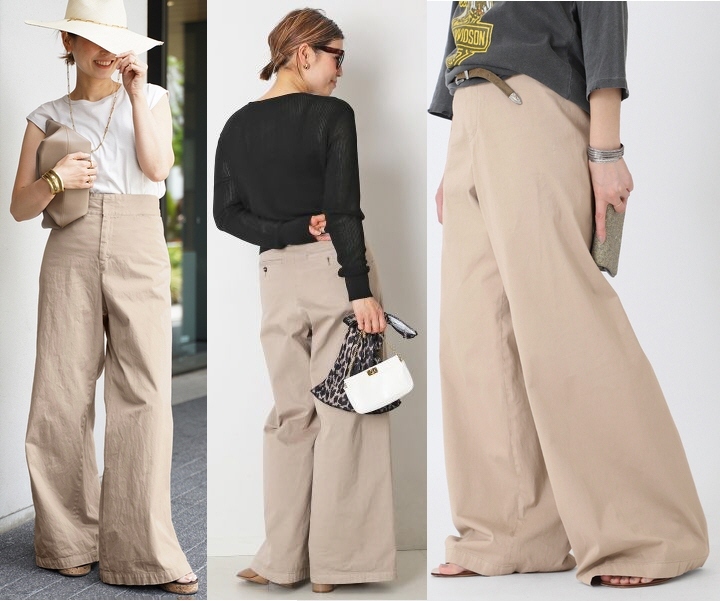 Deuxieme Classe ドゥーズィエムクラス 36,300円 23SS Bitchin パンツ ワイドパンツ 34 ベージュ ウォッシャブル_画像2