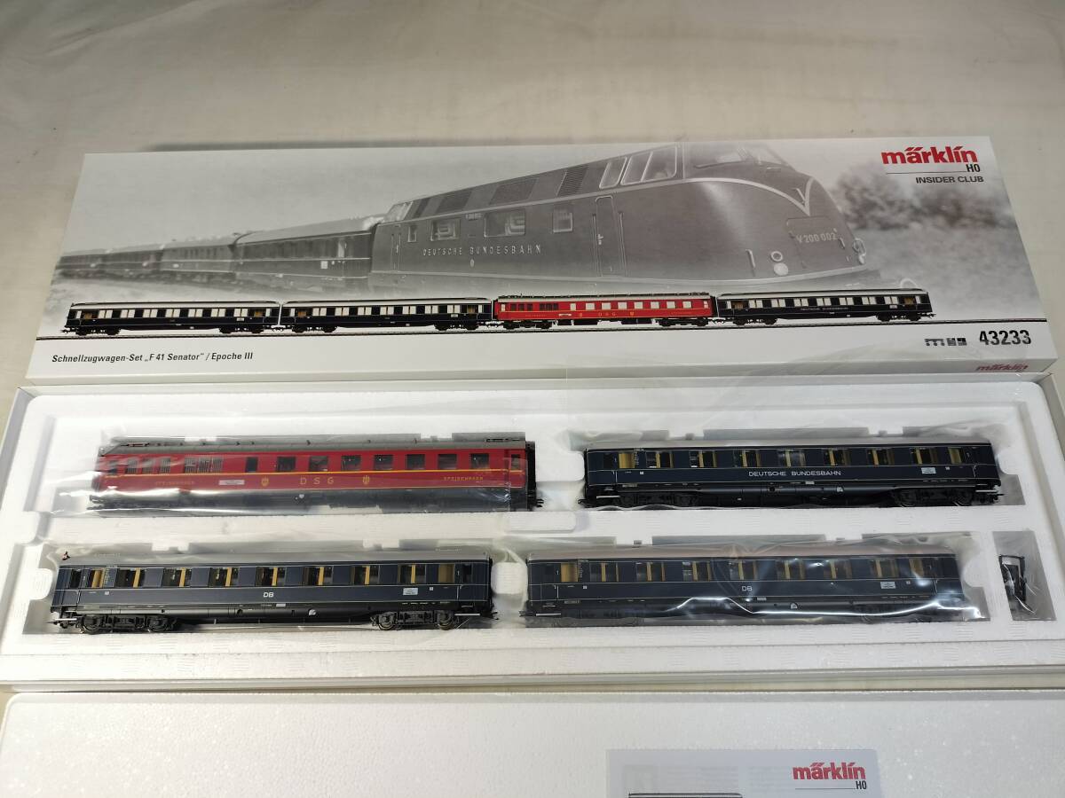 新品希少品 メルクリン marklin 43233 F-zug Senator 客車セット インサイダークラブ限定品_画像1