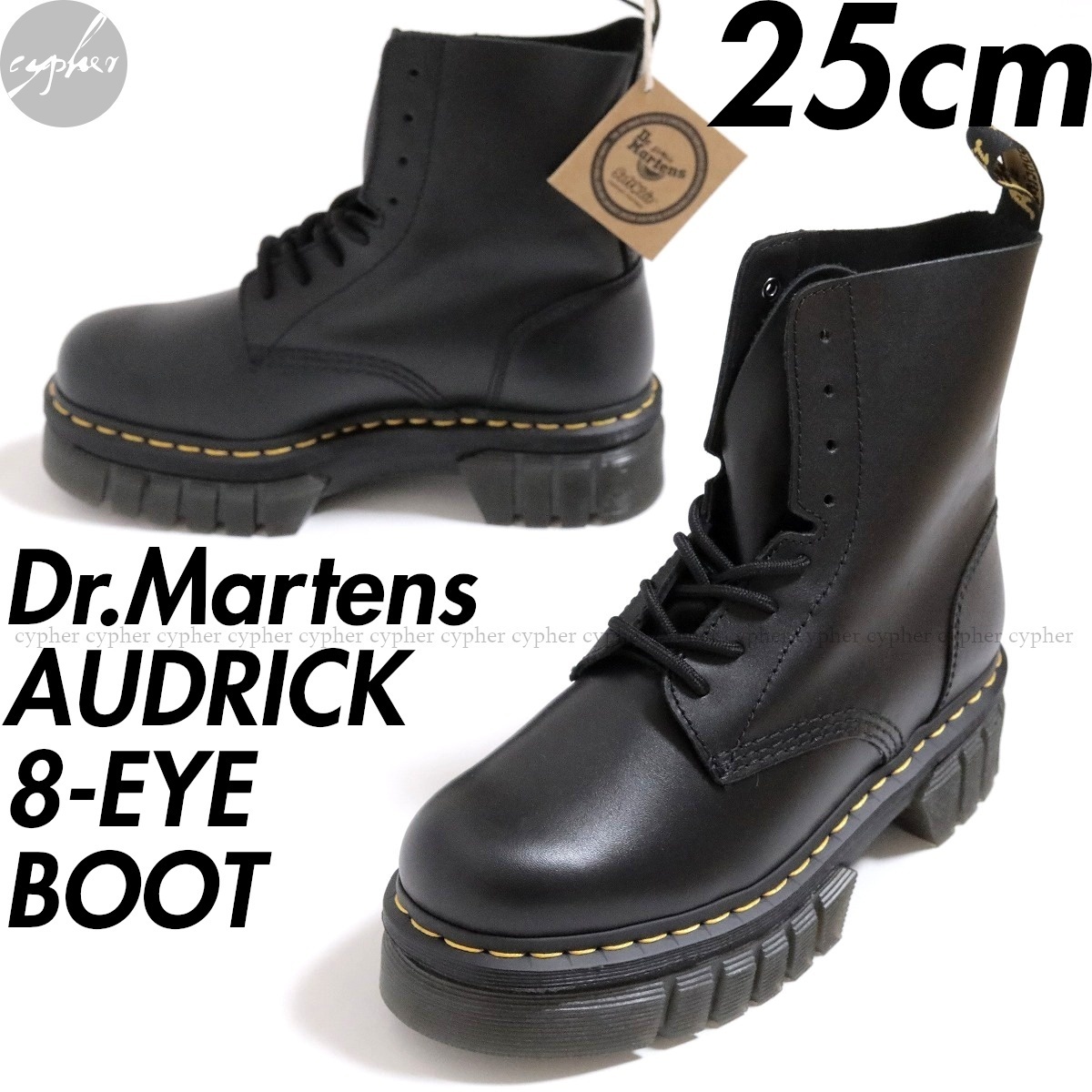 UK6 25cm новый товар Dr.Martens AUDRICK 8 отверстий сапоги черный Dr. Martens NAPPA LUX кожа чёрный толщина низ 27149001 ботинки 8-EYE BOOT