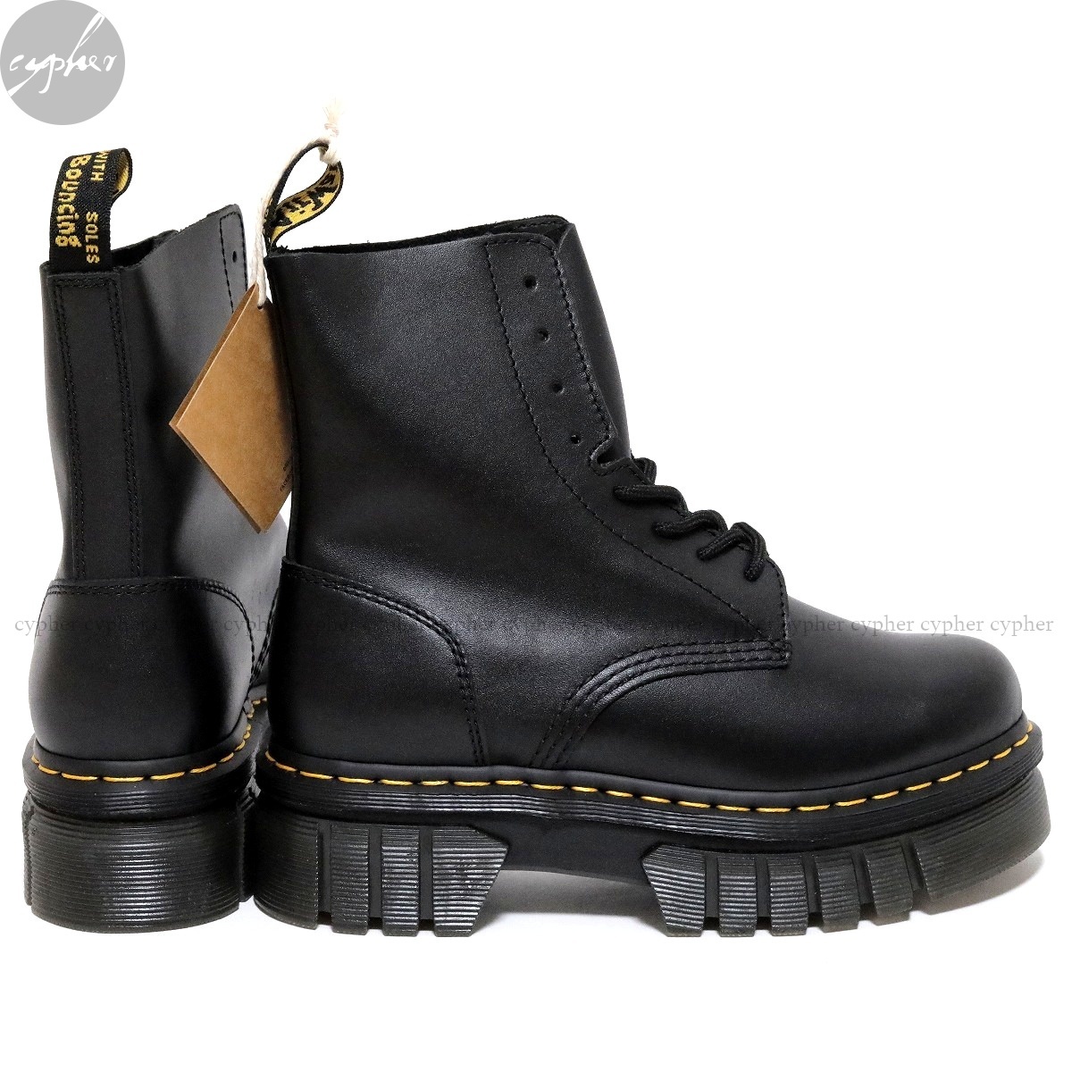 UK6 25cm новый товар Dr.Martens AUDRICK 8 отверстий сапоги черный Dr. Martens NAPPA LUX кожа чёрный толщина низ 27149001 ботинки 8-EYE BOOT