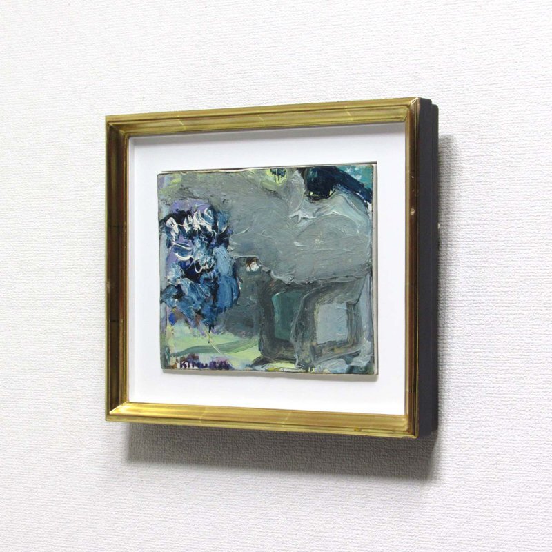 木村 忠太、日没の風景、希少画集画、新品額装付 GINZA絵画館】木村忠太 油絵2号「風景」1983年作・公式鑑定