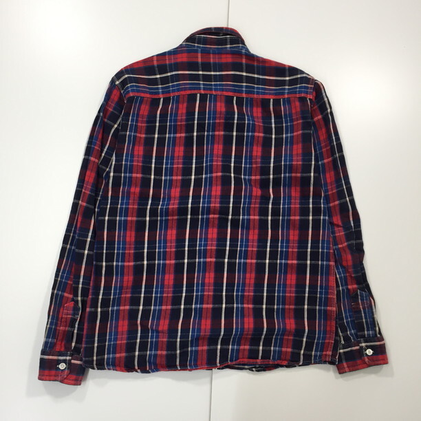 2207F-129 メンズ JOURNAL STANDARD ジャーナルスタンダード レッド シャツ M タータンチェック やや厚手【送料一律！800円】
