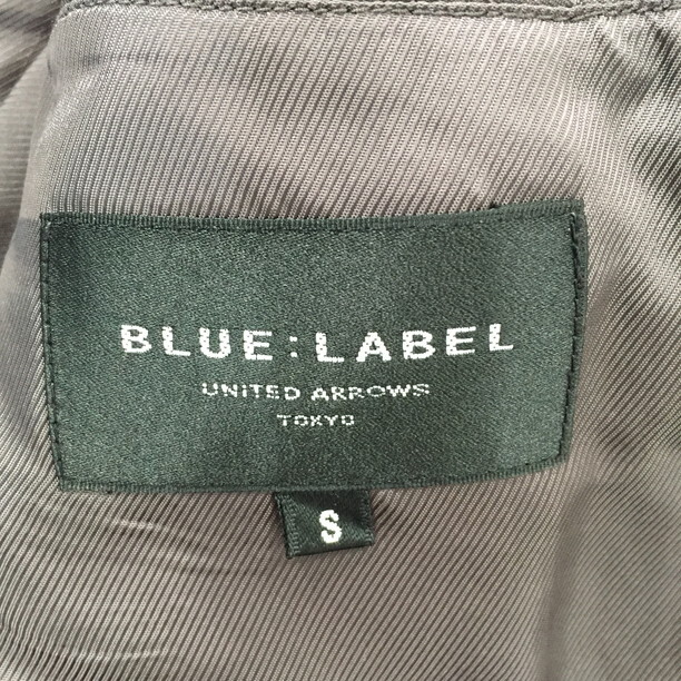 2207F-187 メンズ BLUE:LABEL ブルーレーベル ブラック テーラードジャケットブレザー S 厚手 ストライプ スウェード【送料一律!800円】_画像2