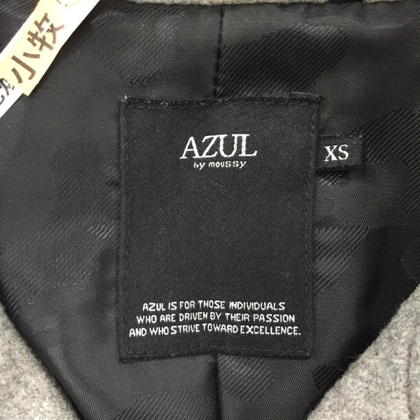 2308F-284 メンズ AZUL by moussy アズールバイマウジー グレー ピーコート XS 【送料一律！800円】_画像2