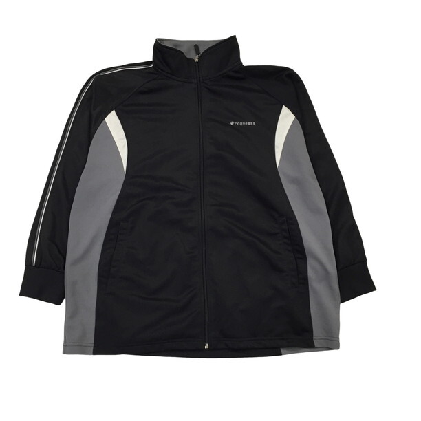 2308F-277 メンズ converse コンバース ブラック ジャージトラックジャケット 2L ジャージ トレーニング【送料一律!800円】_画像1