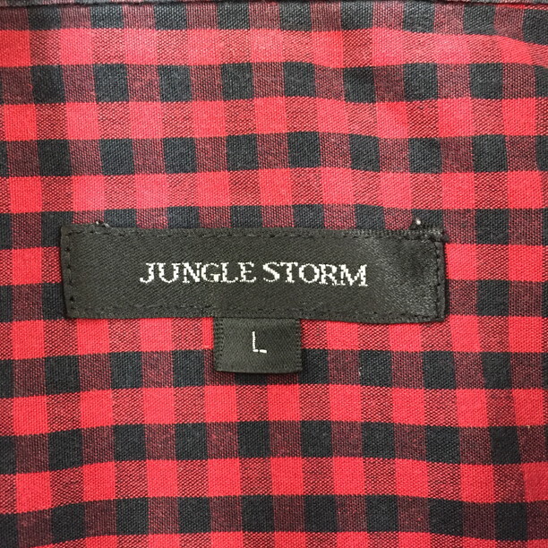 2310F-155 メンズ JUNGLE STORM ジャングルストーム レッド シャツ L チェック 長袖【送料一律！800円】_画像2