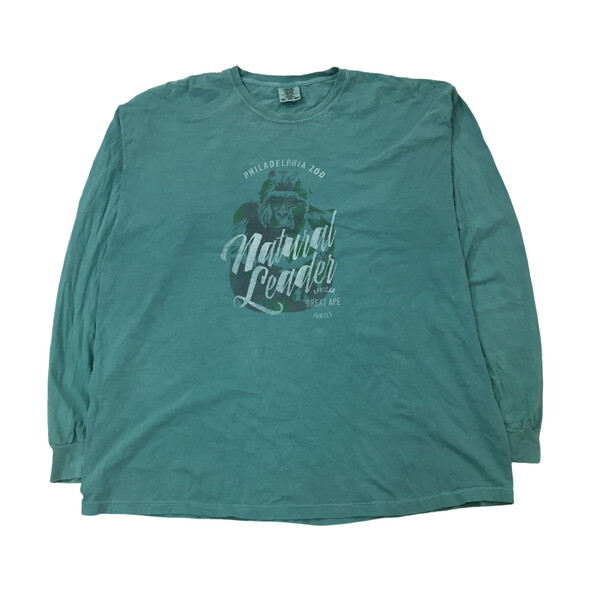 2311F-047 メンズ COMFORT COLORS コンフォートカラーズ グリーン 長袖Tシャツ 2XL 【送料一律!800円】_画像1