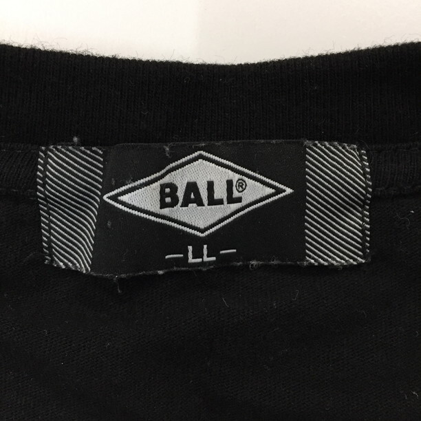 2312F-134 メンズ BALL ボル ブラック 長袖Tシャツ LL 【送料一律！800円】