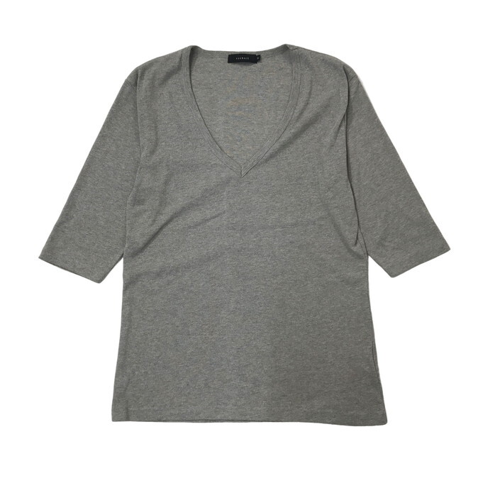 2204F-035 メンズ roshell ロシェル グレー 半袖Tシャツ XL ロンT 5分袖 Vネック【送料一律！800円】_画像1