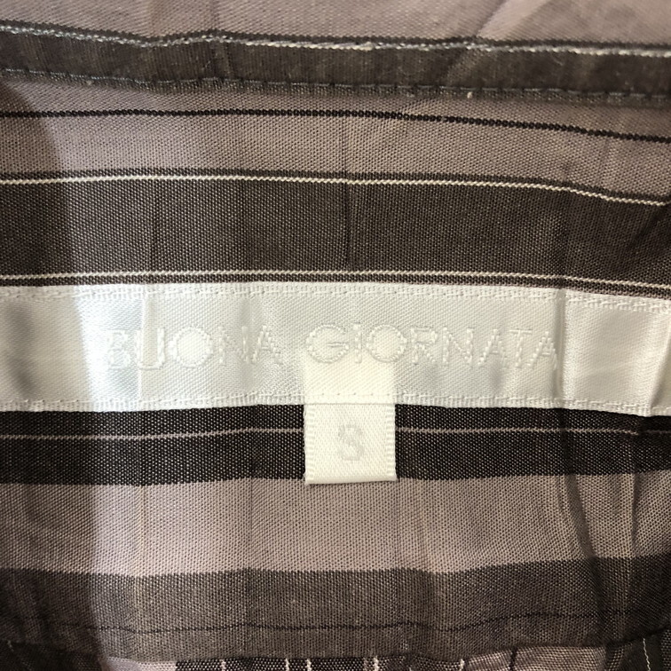 2505F-044 メンズ BUONA GIORNATA ボナジョルナータ ブラウン シャツ S 【送料一律!800円】_画像2