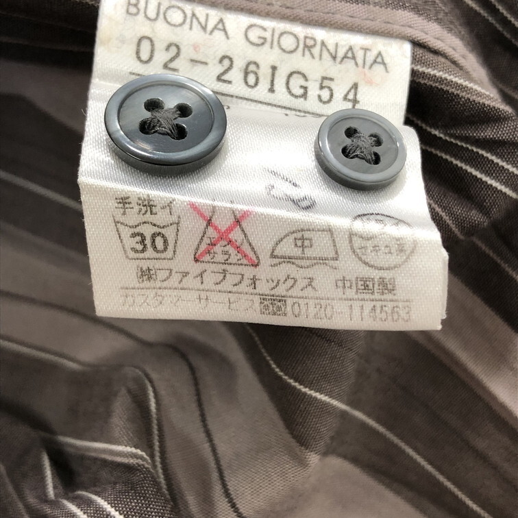 2505F-044 メンズ BUONA GIORNATA ボナジョルナータ ブラウン シャツ S 【送料一律!800円】_画像3