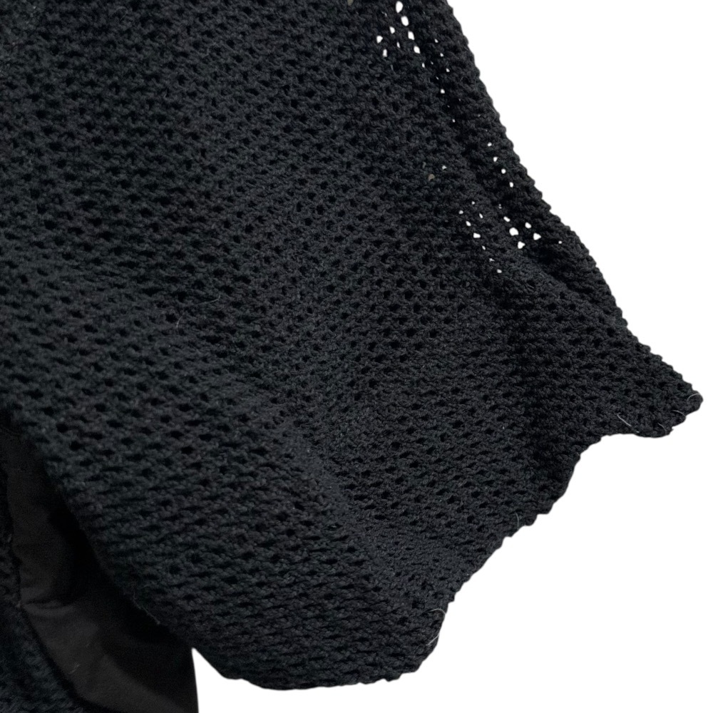 良品 DOLCE&GABBANA ドルチェ&ガッバーナ 半袖 異素材切替 ニット プルオーバーパーカー サイズ46 ブラック_画像3