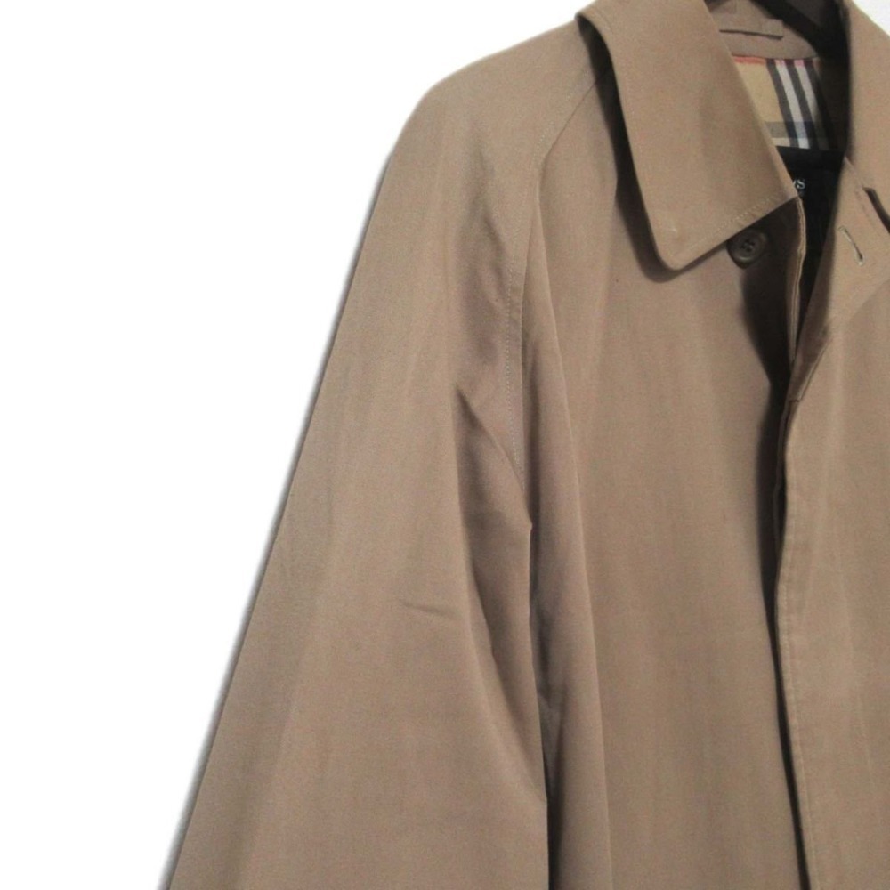 良品 BURBERRY'S バーバリーズ 英国製 ヴィンテージ ノバチェック柄裏地 一枚袖 バルマカーンコート ステンカラーコート ベージュ_画像4