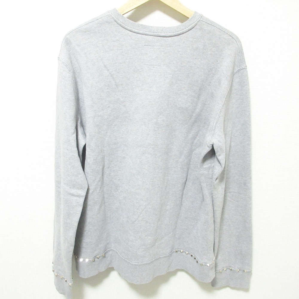  прекрасный товар VALENTINO Valentino блокировка заклепки стрейч длинный рукав тренировочный футболка cut and sewn PV3MF03U3TV L серый 