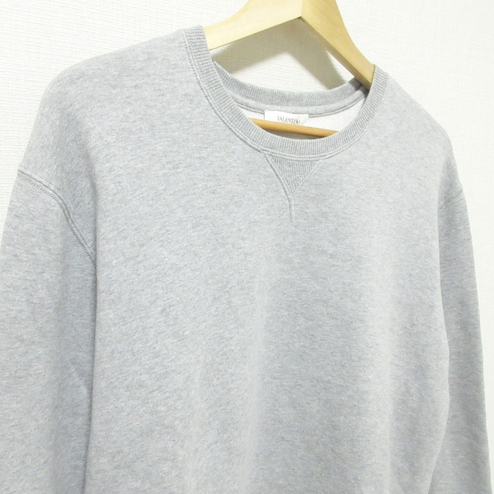  прекрасный товар VALENTINO Valentino блокировка заклепки стрейч длинный рукав тренировочный футболка cut and sewn PV3MF03U3TV L серый 