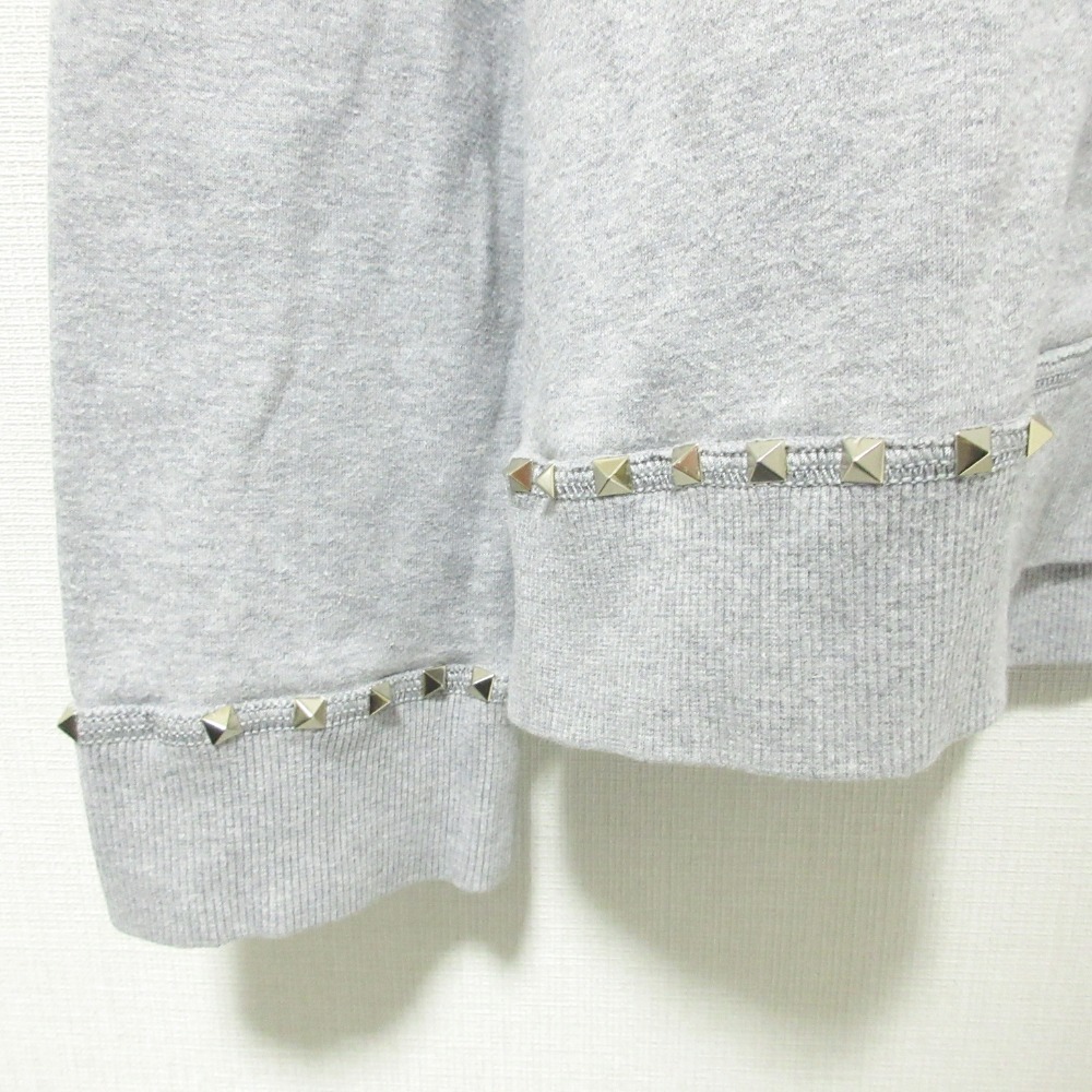  прекрасный товар VALENTINO Valentino блокировка заклепки стрейч длинный рукав тренировочный футболка cut and sewn PV3MF03U3TV L серый 