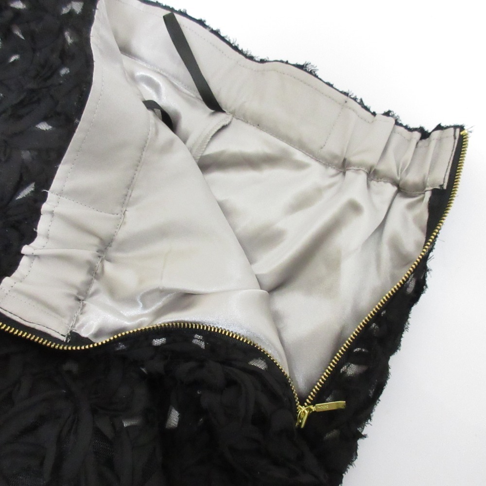 美品 24AW Apuweiser-riche アプワイザーリッシェ リボン刺繍ミディスカート 24432970 サイズ1 ブラック_画像6