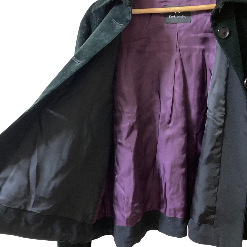 美品 PS Paul Smith ピーエスポールスミス カラーストレッチコーデュロイ ジャケット ブルゾン 40 ブラック