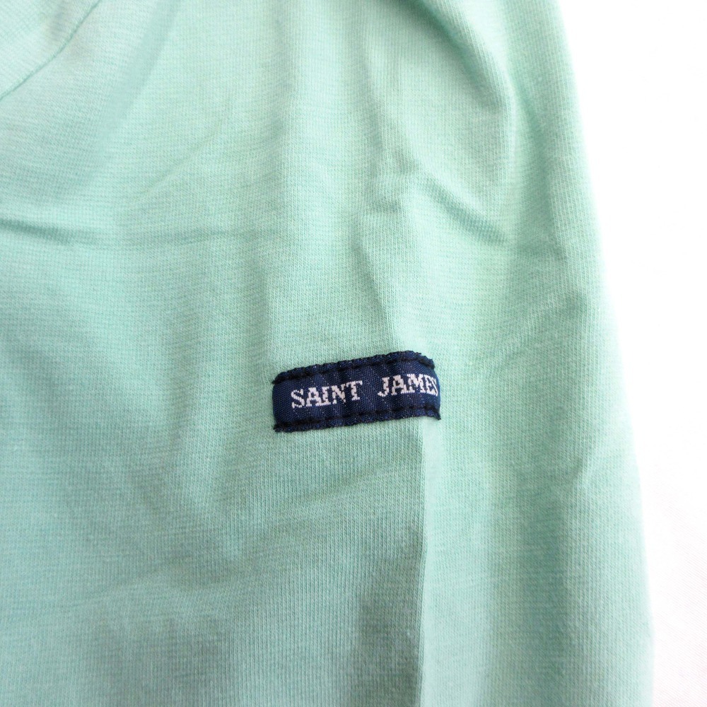 良品 90's SAINT JAMES セントジェームス バスクシャツ ロング Tシャツ カットソー 長袖 ヴィンテージ ビンテージ SM グリーン_画像5