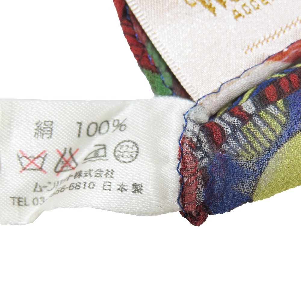 美品 VIvienne Westwood ヴィヴィアンウエストウッド ハート オーブ スカーフ ストール ショール 幾何学柄 シルク マルチカラー_画像6