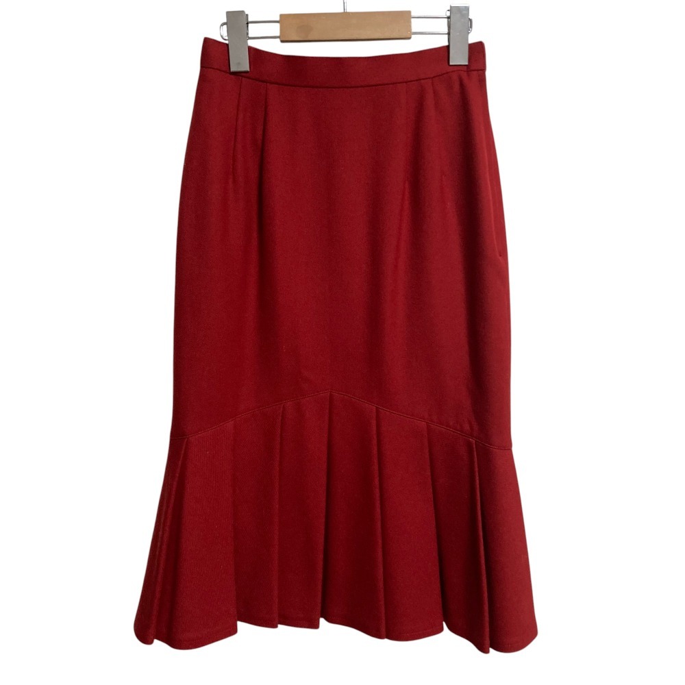 美品 Christian Dior クリスチャンディオール ヴィンテージ ウール フレアスカート Mサイズ レッド