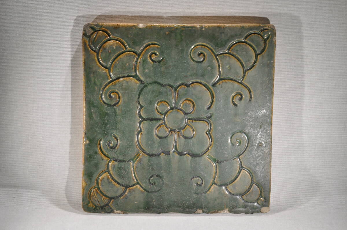 織部敷板／陶板 明治頃か