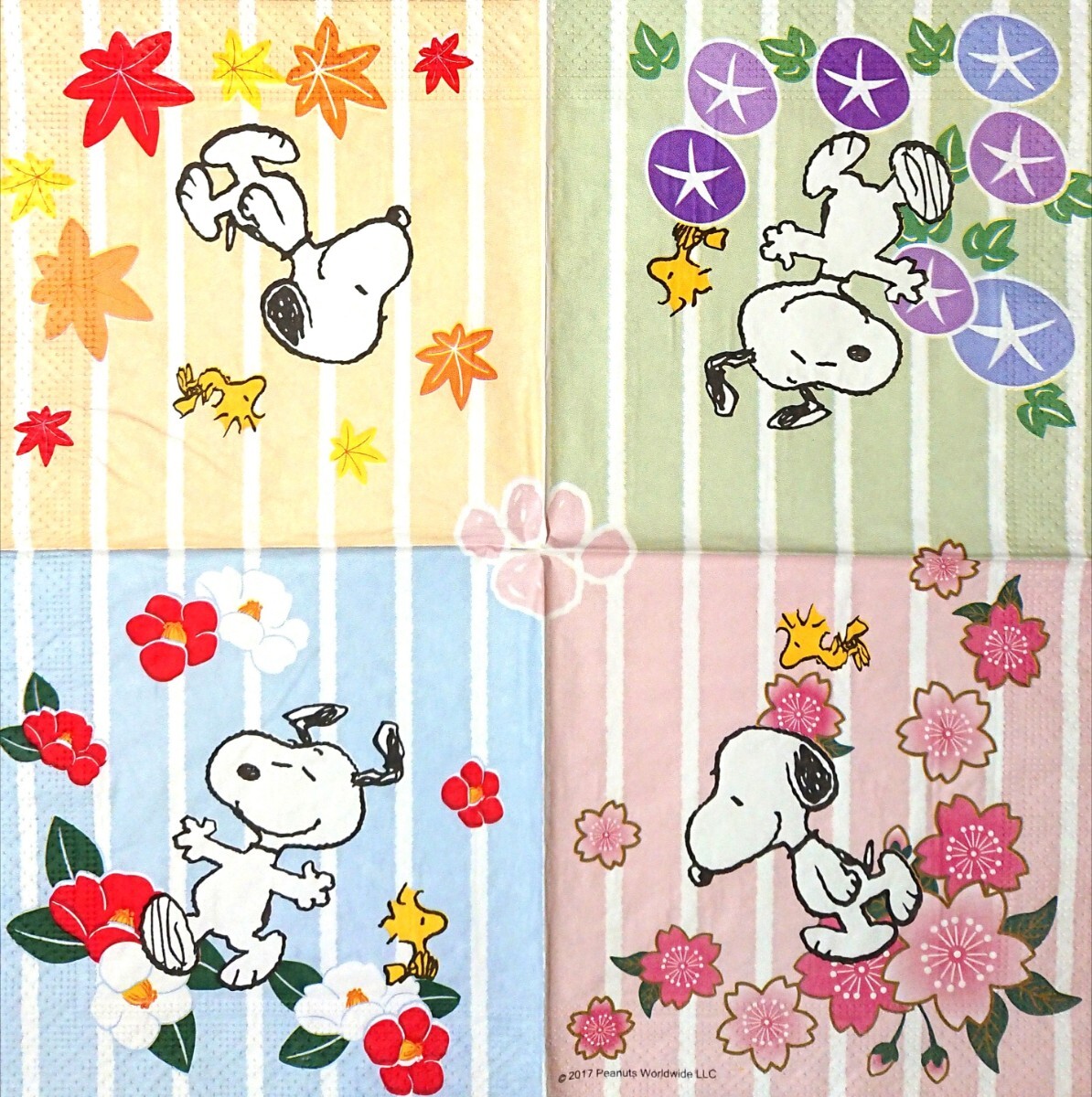 【即決】ペーパーナプキンバラ売り1枚から ランチサイズ 【SNOOPY】四季の花_画像5