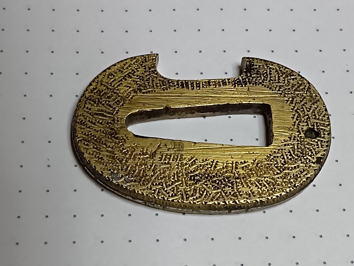 鍔　短刀　真鍮製　 刀装具　 日本刀装具　骨董_画像3