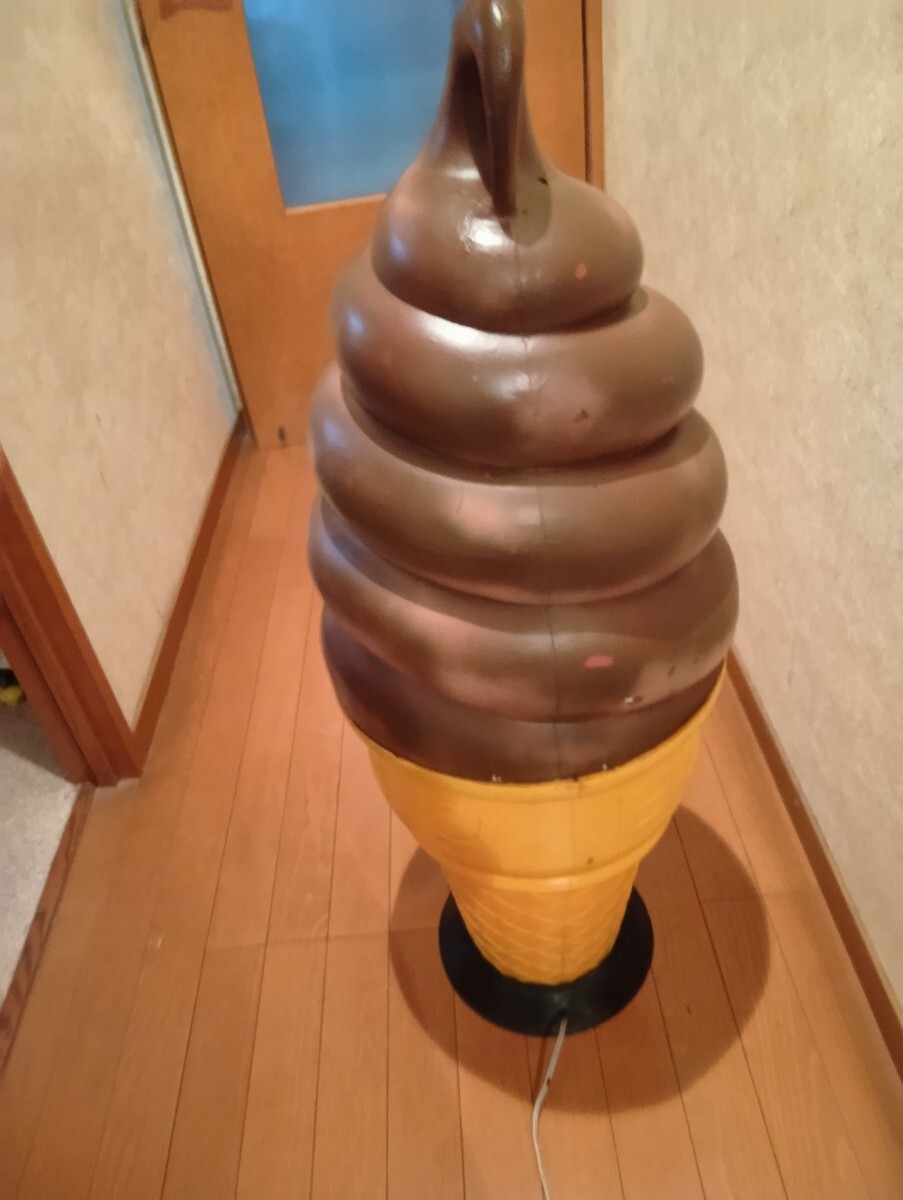 ソフトクリーム　 日世のコーン　 電飾看板　　チョコレートコーン　現状品　点灯確認ok品_画像4