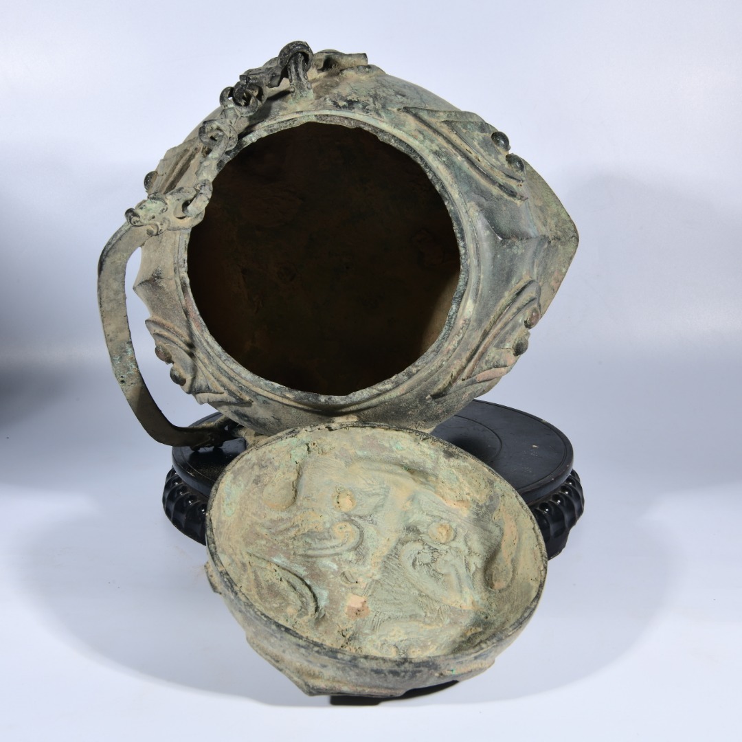 ■TX152■商周時代 青銅器 獣面文提粱銘文尊 絶品 時代物 古玩 唐物 古陶磁器■_画像7