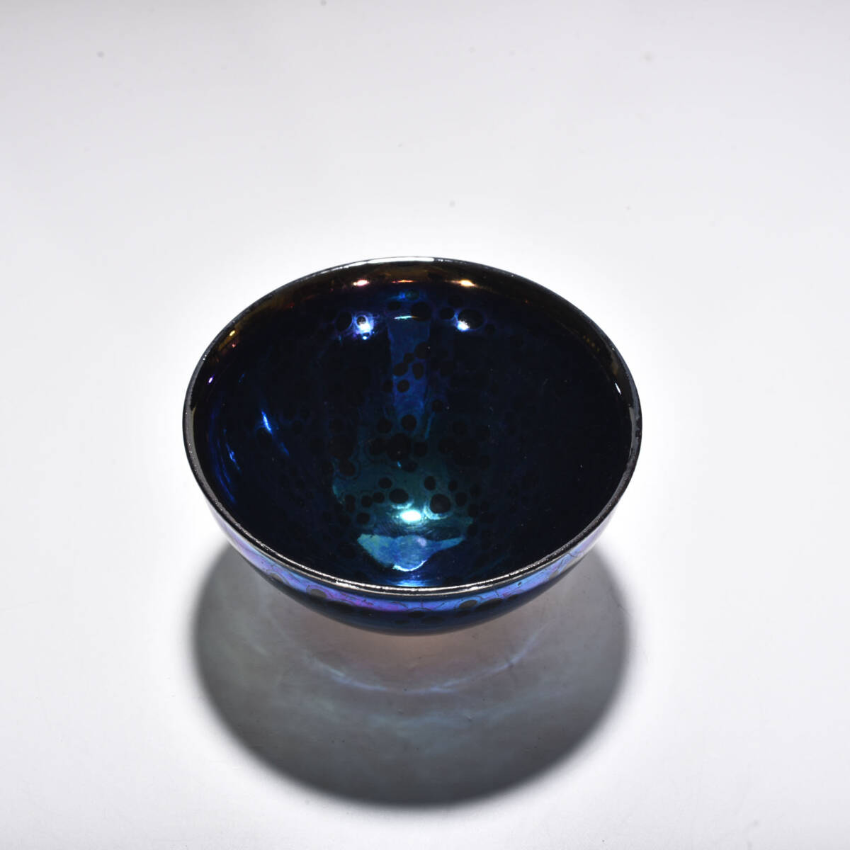 ■TE125■宋建窯 窯変 七彩天目盞 建盞 大宋明道款 極細工 時代物 古陶磁器■_画像3