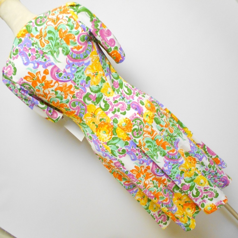 956749 madam hanai マダムハナイ 花柄 半袖 ワンピース 9_画像3