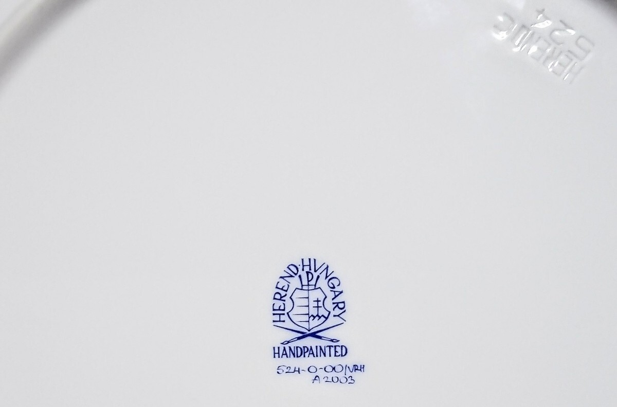 【E】ヘレンド　プレート　大皿　ウィーンのバラ　ディナープレート ヘレンド プレート□ウィーンのバラ ハンドル付き オーバル