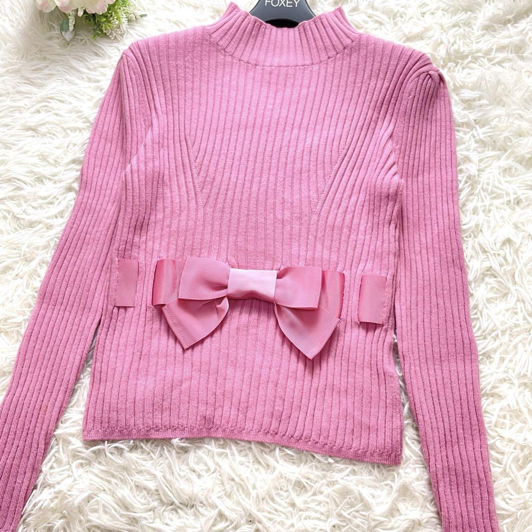 M’s Gracy 42 未着用 おリボン袖ニット 完売色 M'S GRACY エムズグレイシー リボンリブニット セーター